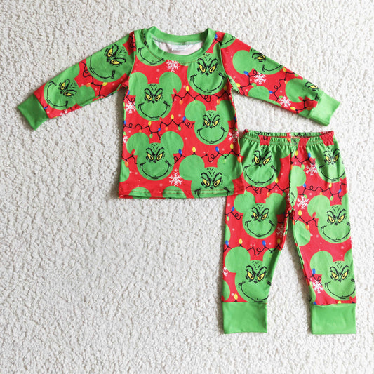 boy long sleeve cartoon style pajama set