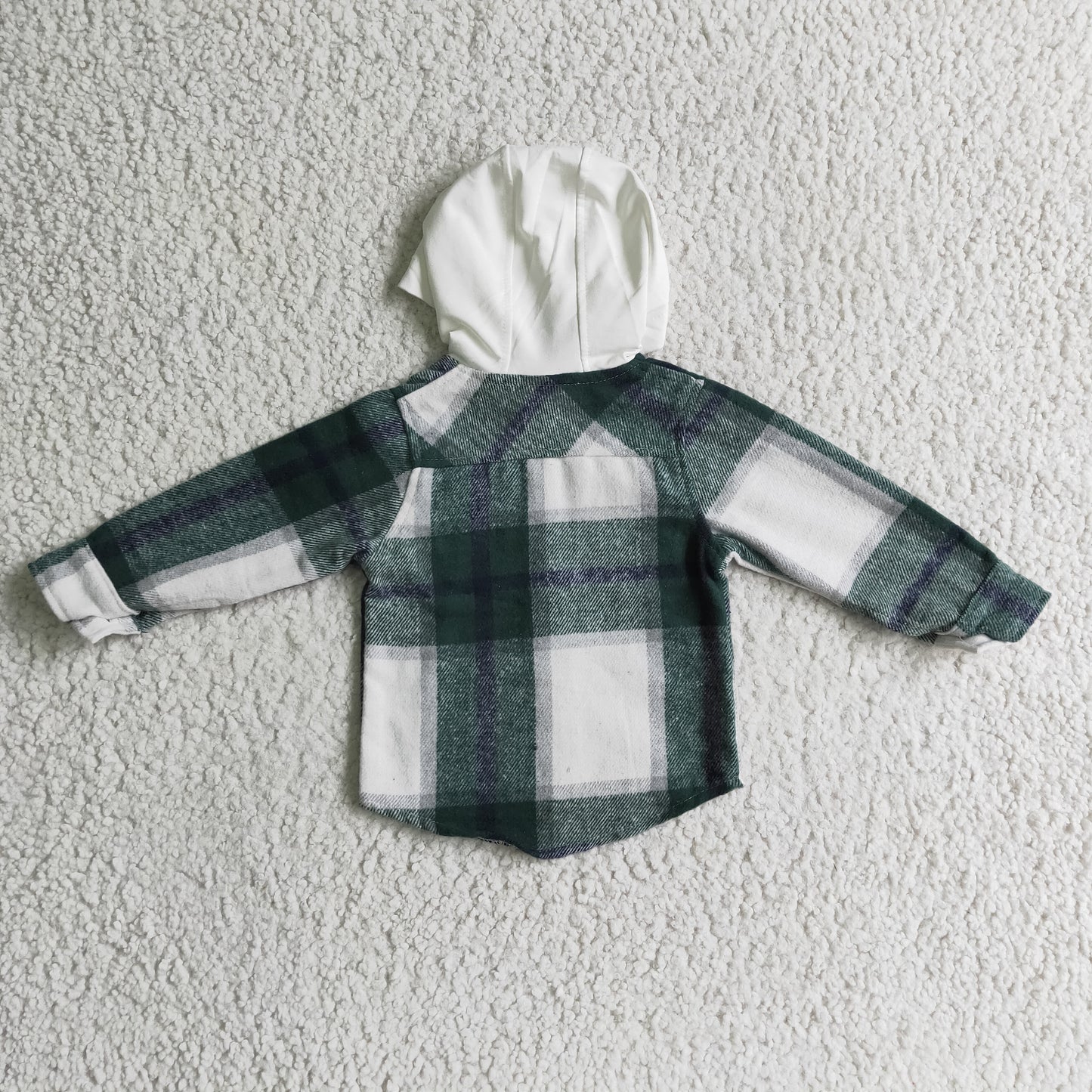 Green & Cream Hooded Flannel
