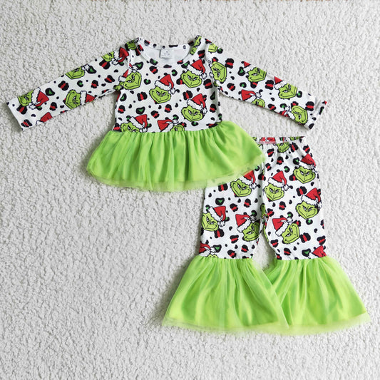 girls green Christmas tulle outfit