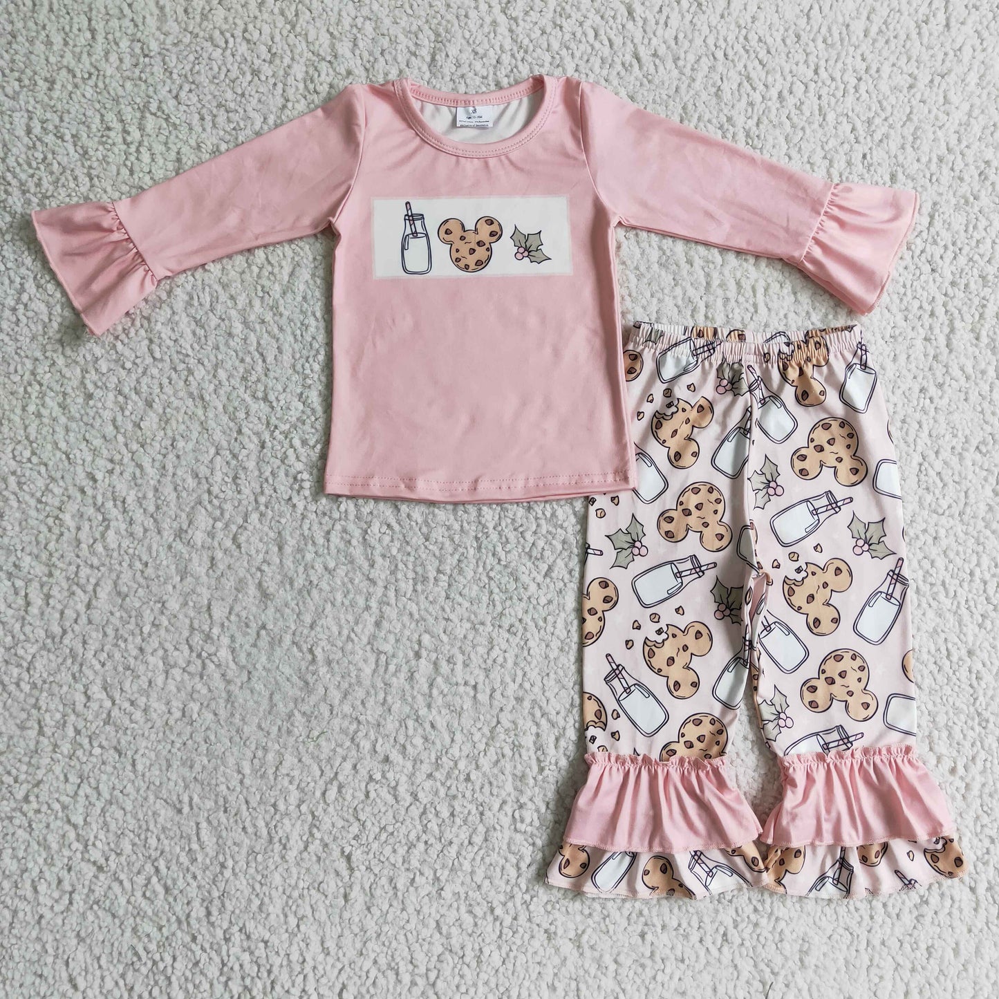 girls pink Christmas outfit