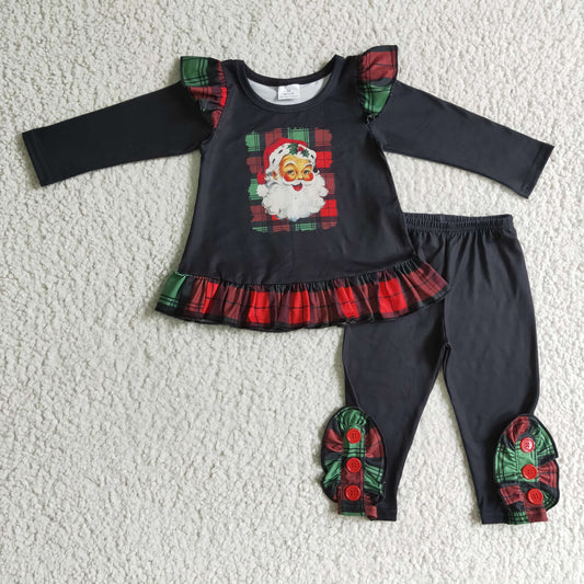 girls santa claus tunic top leggings outfit