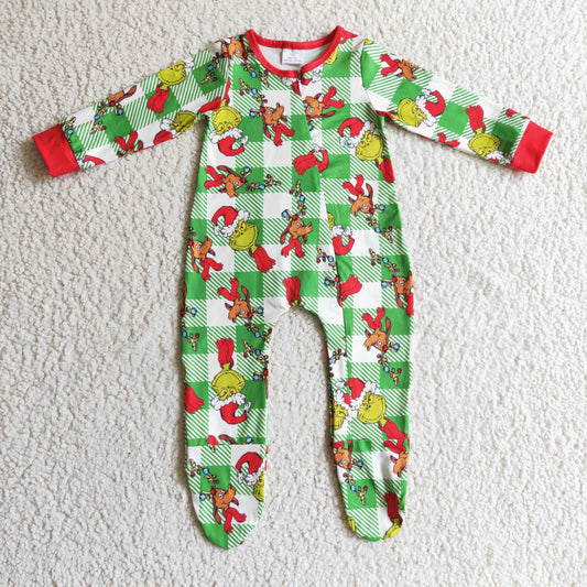 boy Christmas footie romper