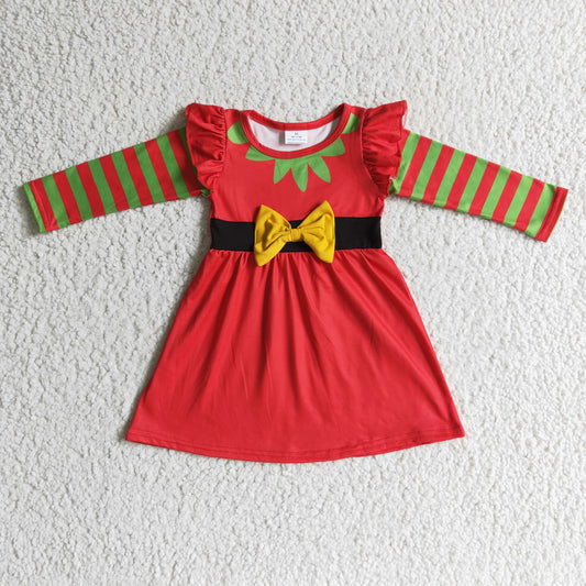 girls long sleeve Christmas dress GLD0144