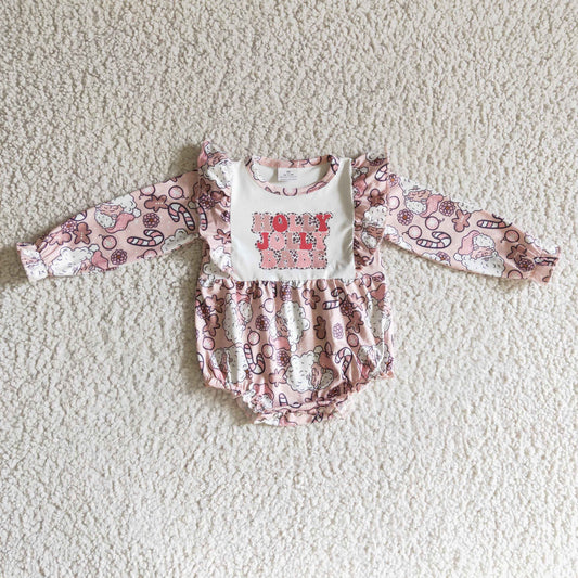 girl long sleeve Christmas romper