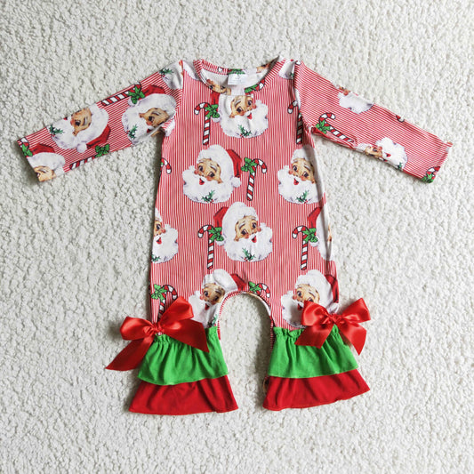 Infant toddle girls long sleeve Christmas romper