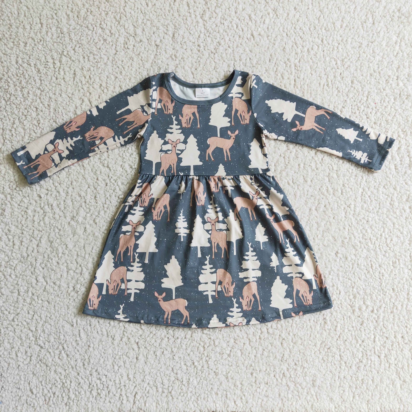 baby girls reindeer tree dress