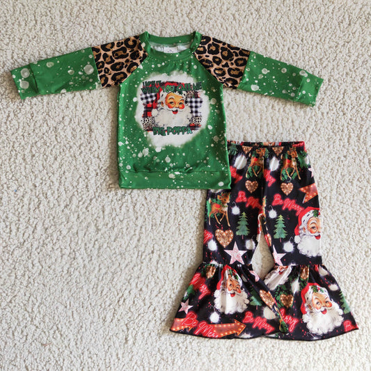 girls long sleeve Christmas outfit,GLP0321