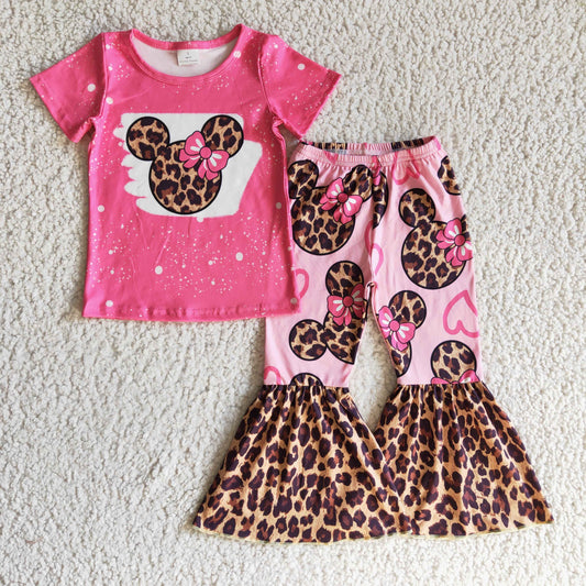 girls short sleeve cartoon outfit, GSPO0225