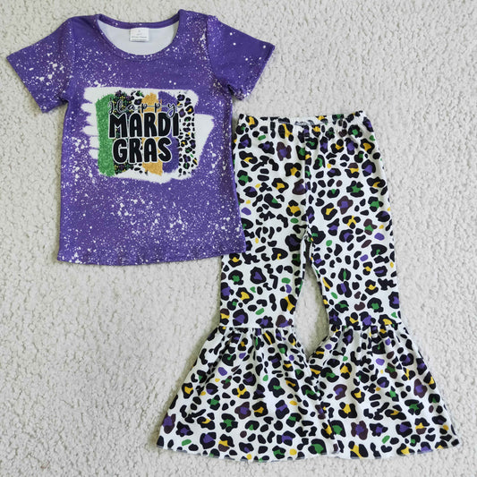 girls purple holiday bell pants outfit,GSPO0221