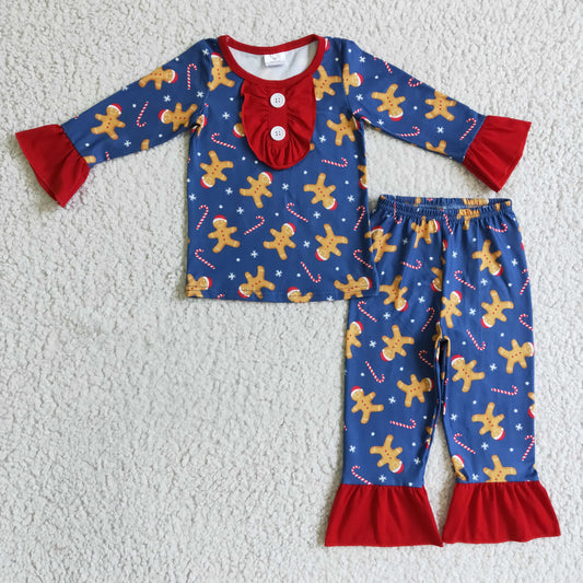 girls gingerbread pajama set  GLP0331