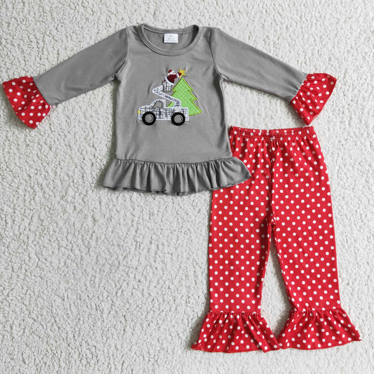 girls long sleeve girls Christmas daily wear outfit, GLP0332