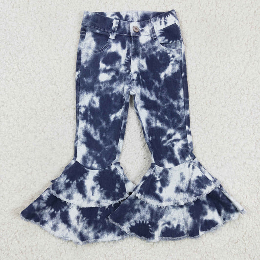 baby girls blue tie dye denim pants, P0035