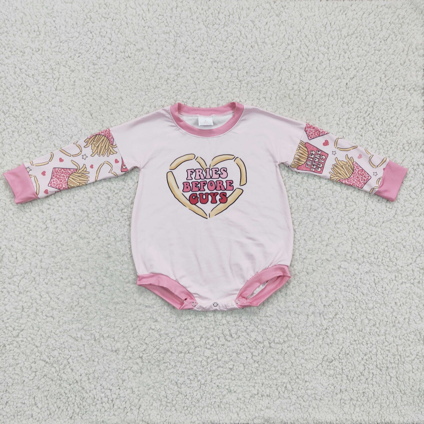 girls long sleeve pink romper,LR0231