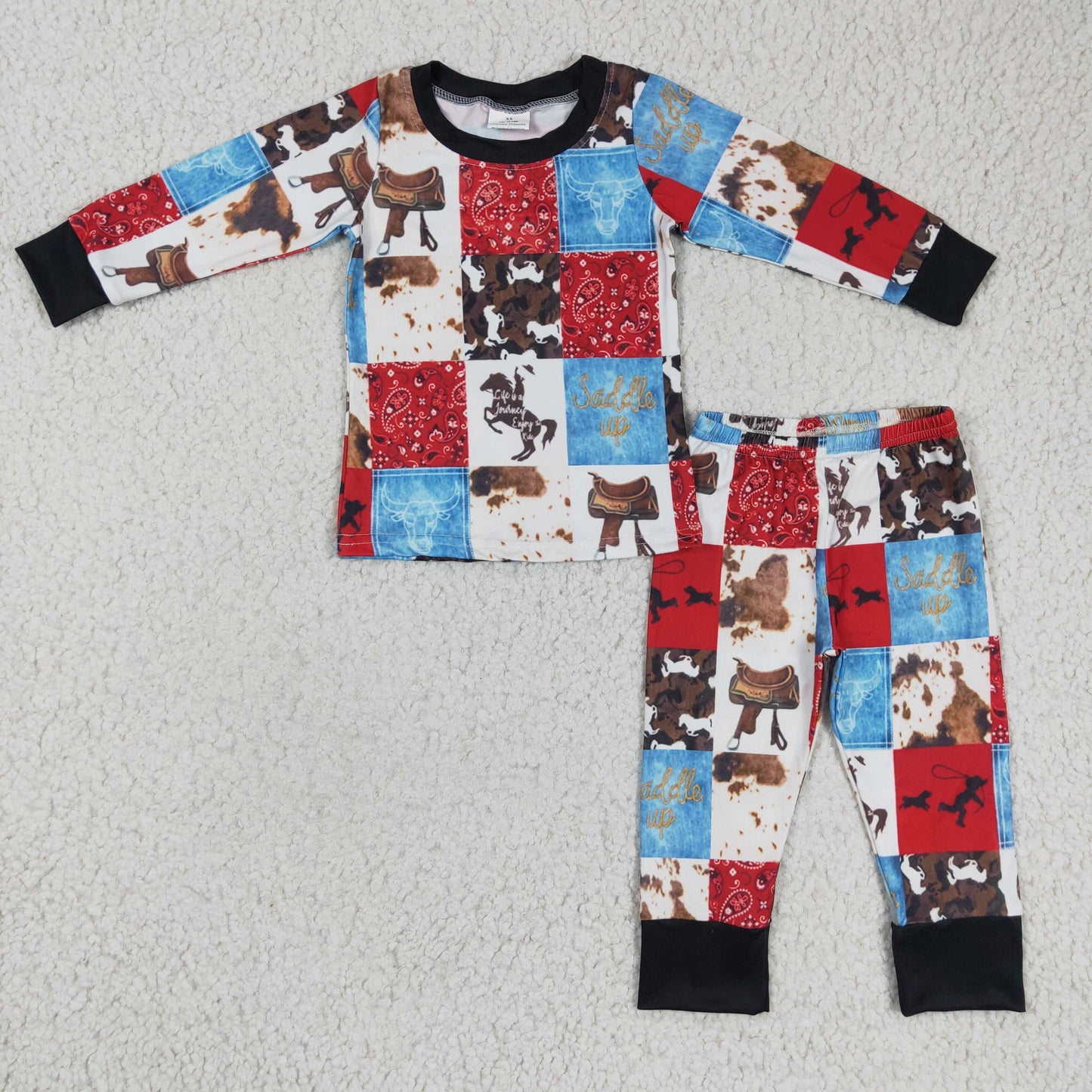 Baby boy western cowboy pajama set BLP0136