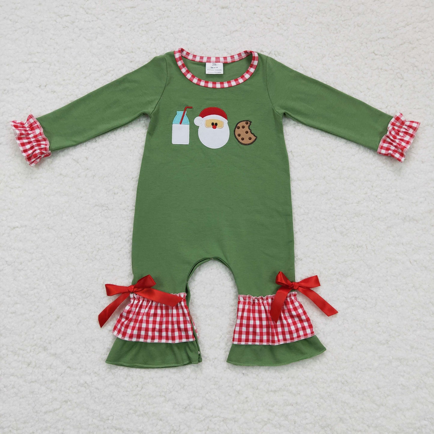 girl long sleeve Christmas romper LR0233