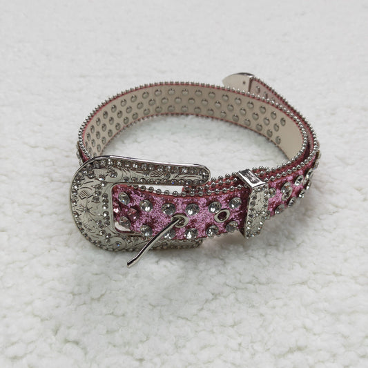 kids pink rhinestone belt   31.5inches GB0004