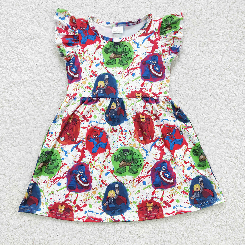 girls short sleeve cartoon dress, Nov 4th, GSD0172