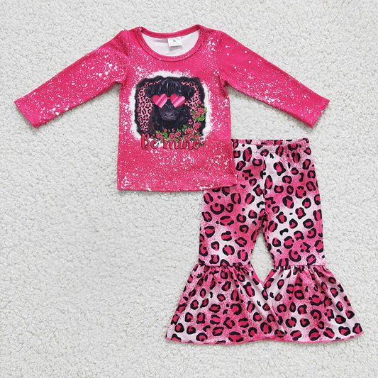 be mine Valentines day cow print outfit,GLP0369