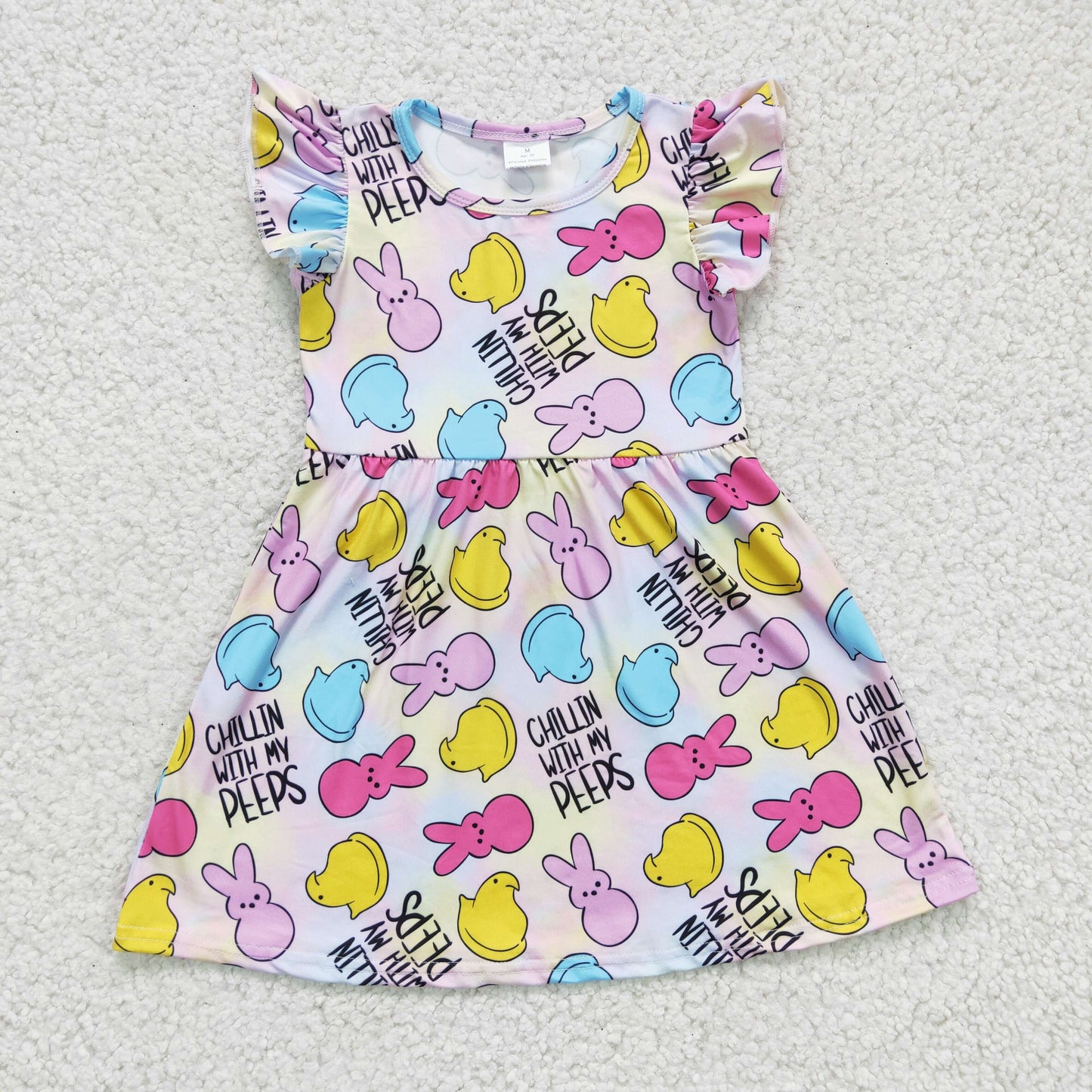 girls short sleeve Easter dress,GSD0159