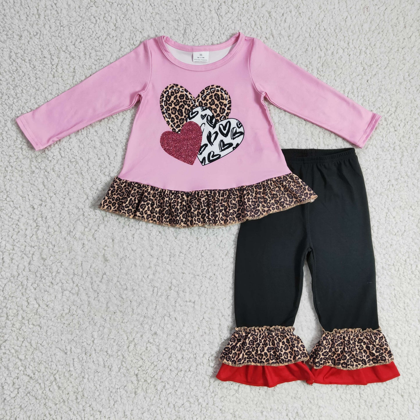 baby girls Valentines day heart print tunic outfit,GLP0385