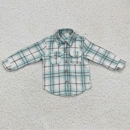 boy long sleeve plaid button up shirt, BT0169