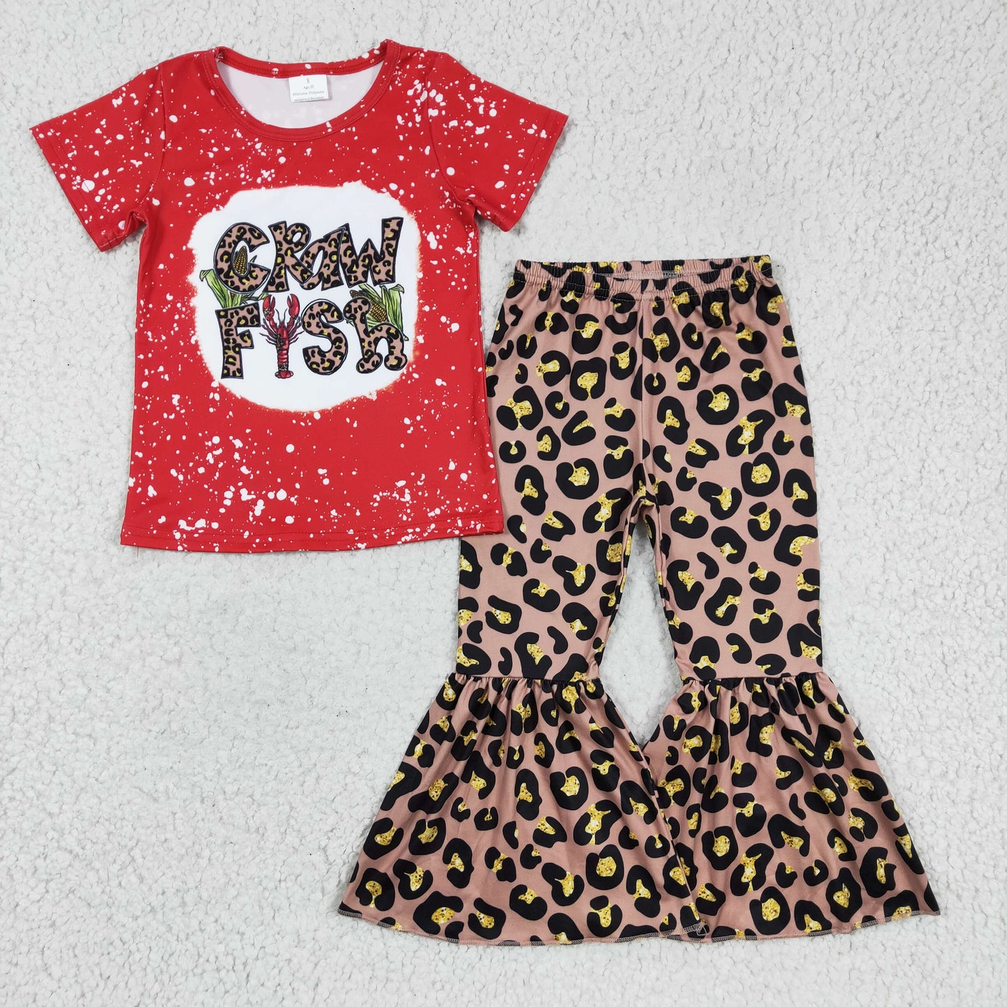 baby girls leopard print summer outfit ,GSPO0332