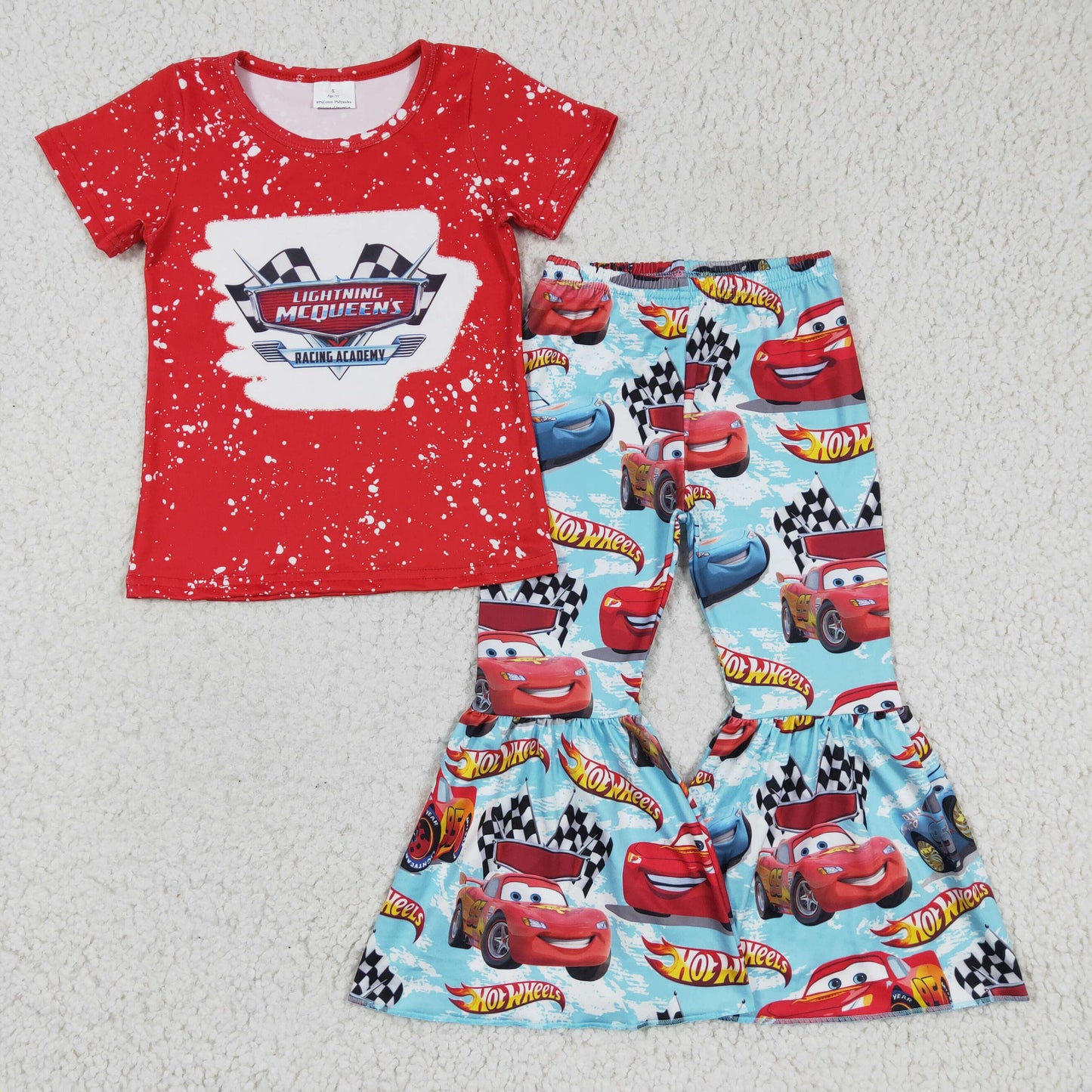 Baby girls car design bell pants outfit GSPO0111