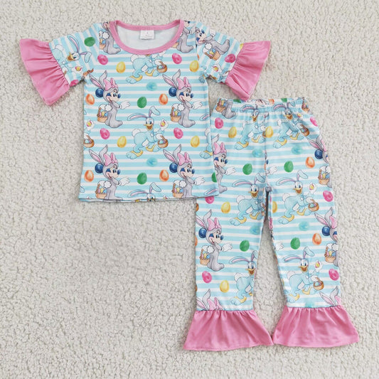 GIRL short sleeve Easter 2pcs pajama set, , GSPO0313