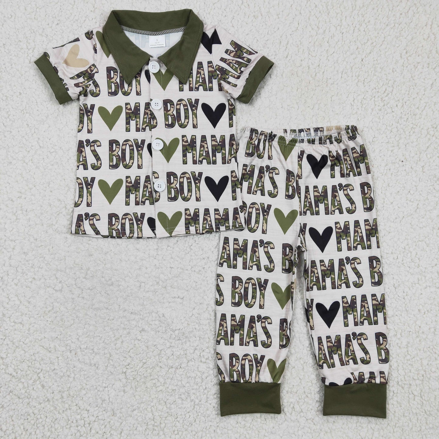 mamas boy short sleeve pajama set , BSPO0044