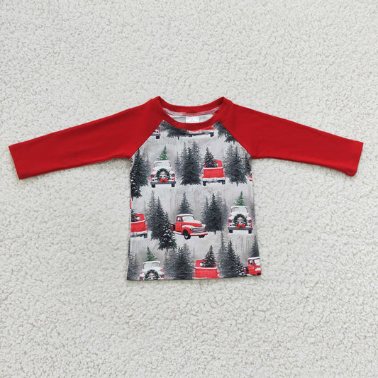 baby boy long sleeve Christmas car top, 6 A1-21