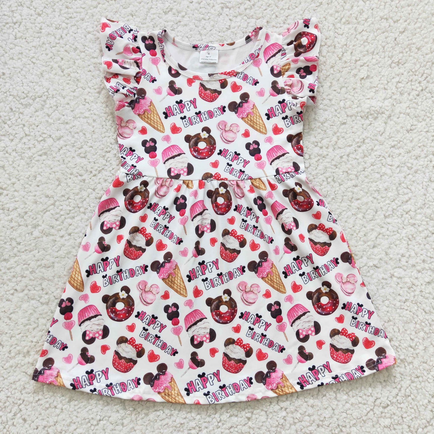 girls Birthday party short sleeve dress GSD0170