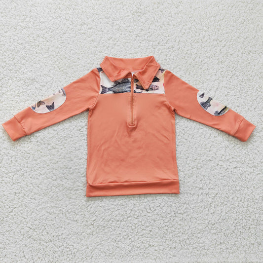 boy long sleeve fishing pullover  BT0128