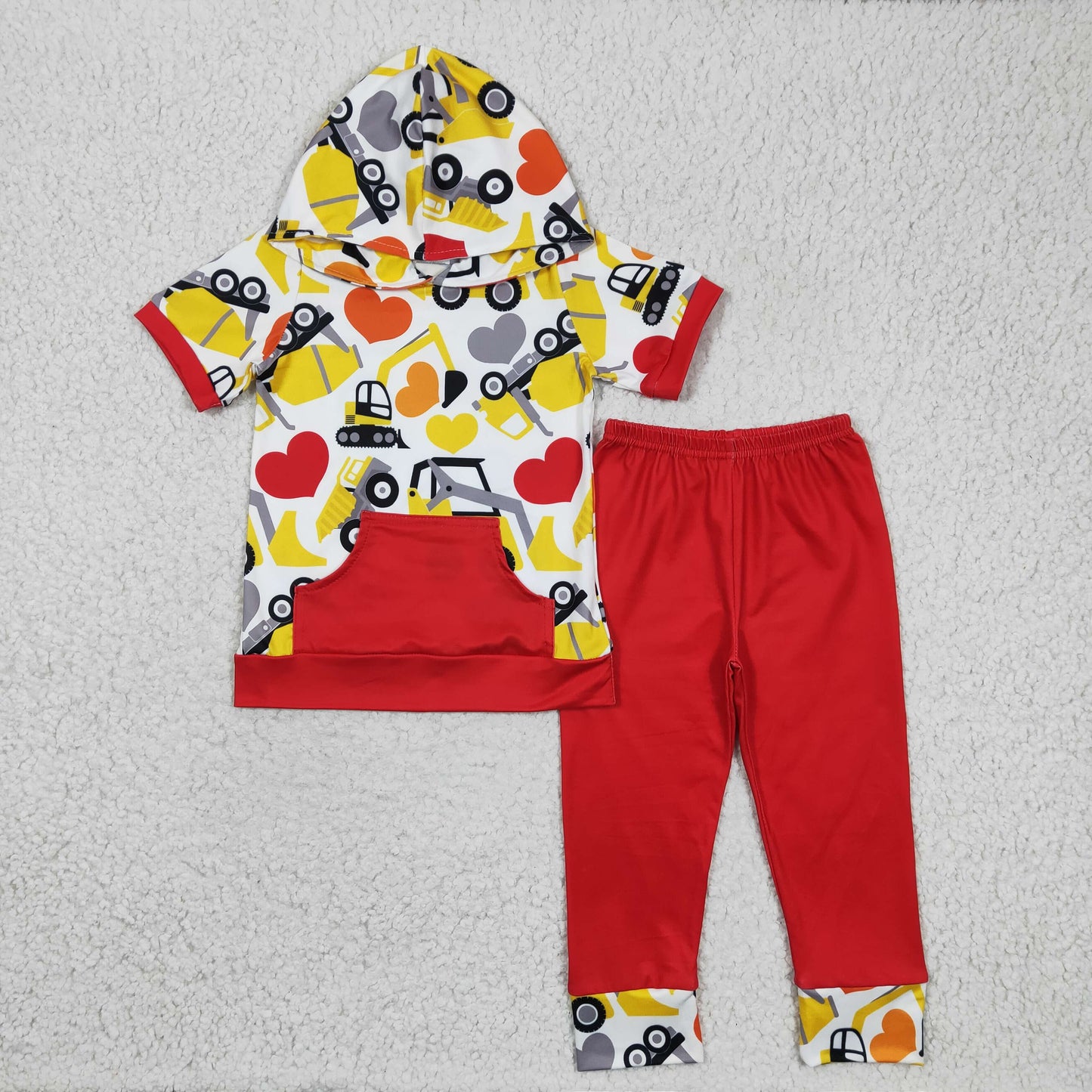 baby boy short sleeve hoodie jogger set , BSPO0050