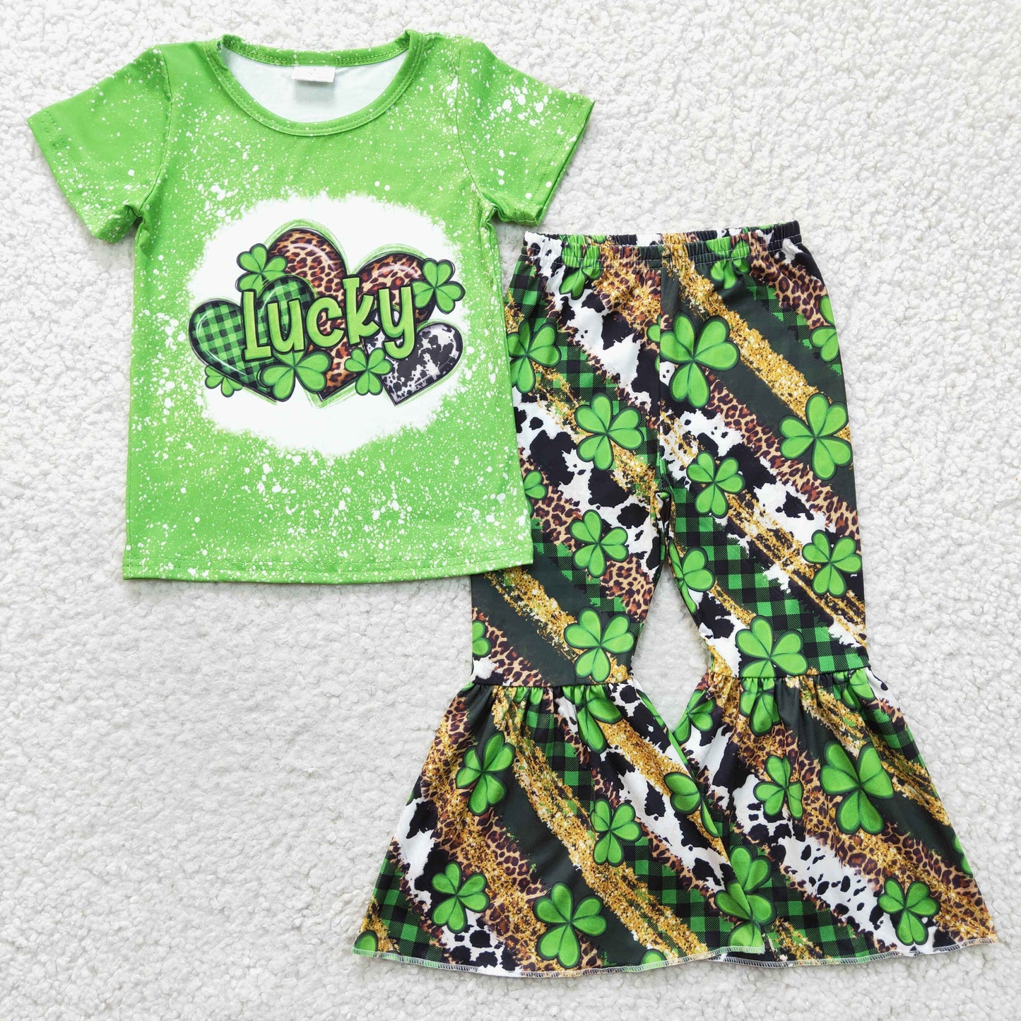 Girls lucky print st day outfit GSPO0356