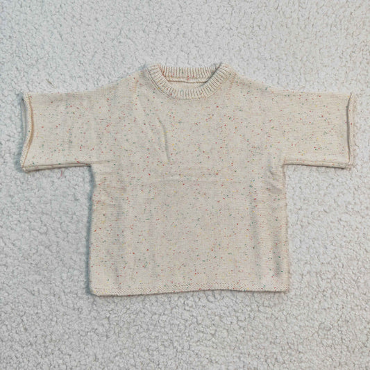Infant girls cream short sleeve sweater GT0144