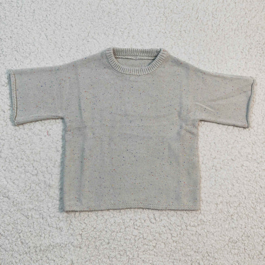 Infant girls grey short sleeve sweater GT0142