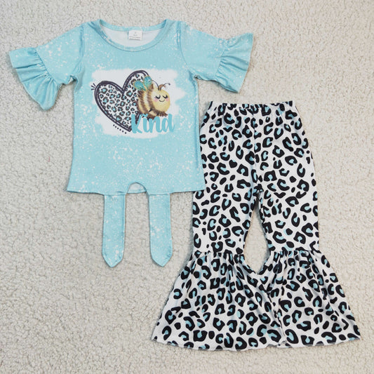 bee kinds leopard short sleeve outfit GSPO0360