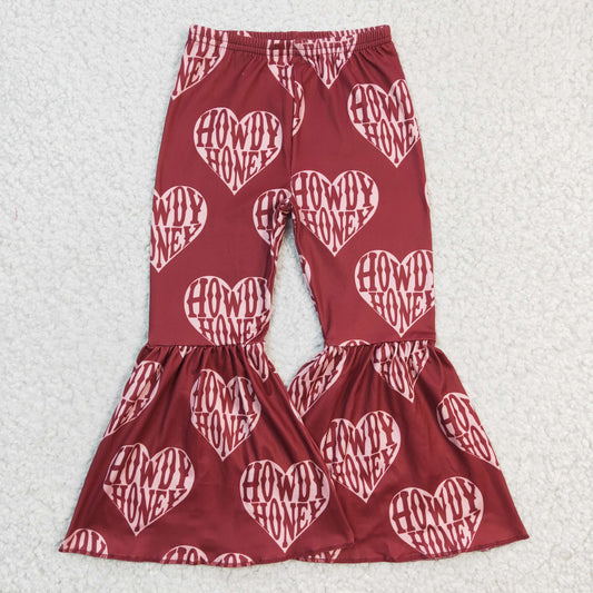 baby girls heart print milk silk pants , P0052