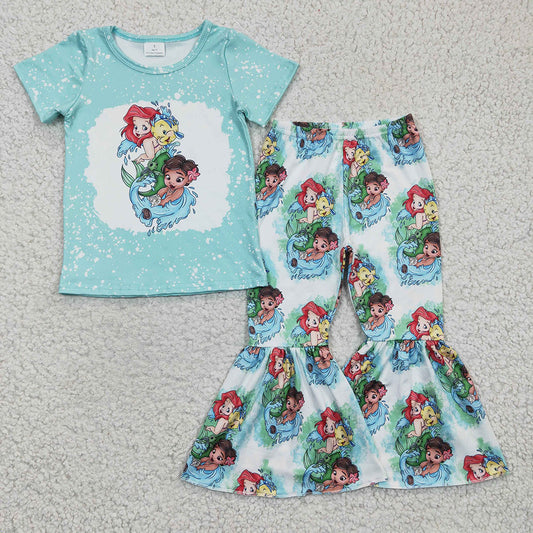 GIRLS short sleeve cartoon print summer outfit, GSPO0393