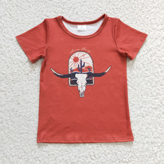 kids summer short sleeve cow  top, GT0106,