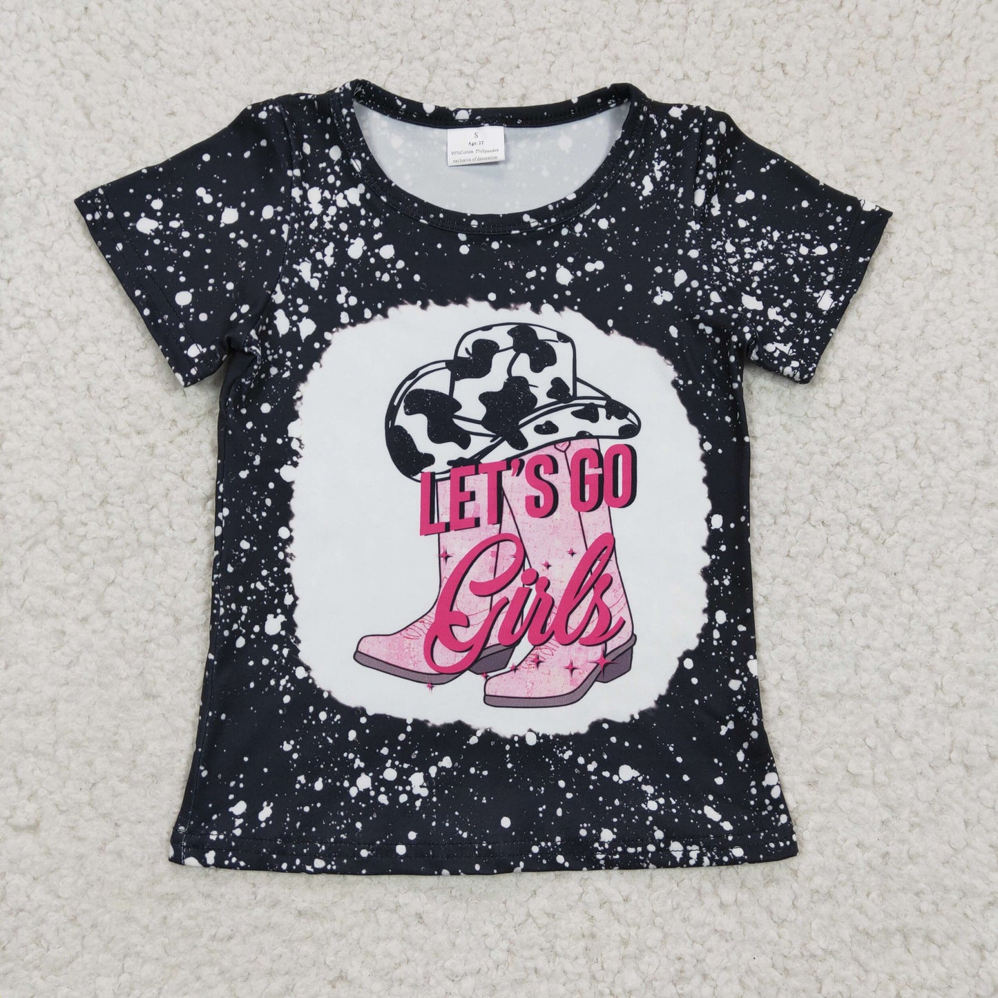 Lets  go girls black bleach top, GT0125