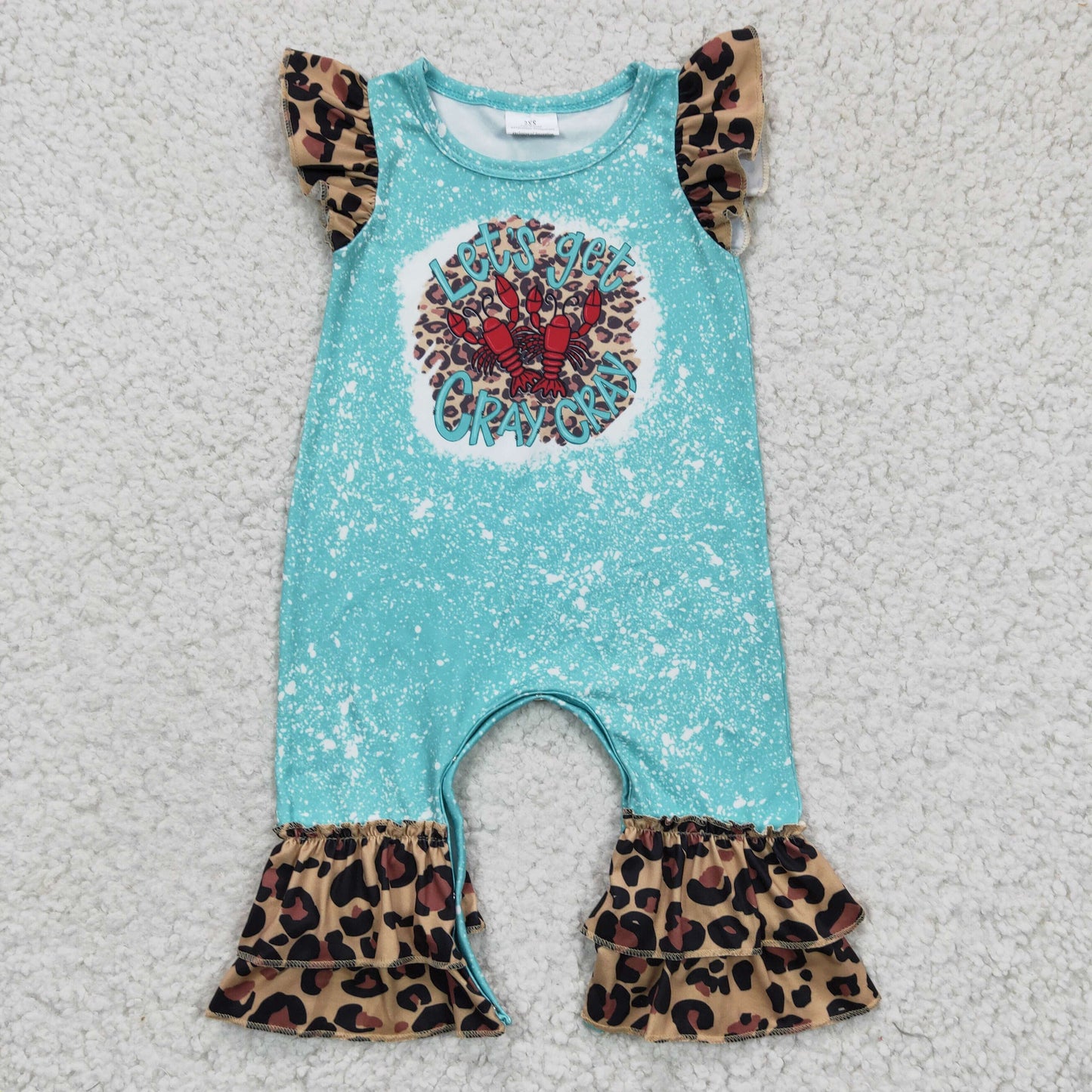 flutter sleeve crawfish lobster romper, SR0151