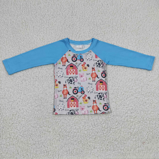 boy long sleeve farm top