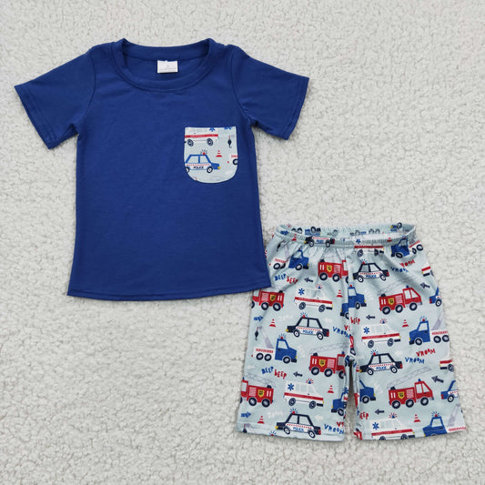 boy summer car design short sleeve outfit