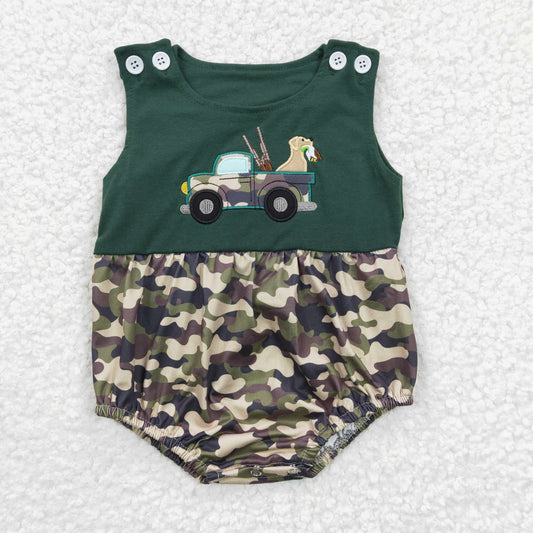 Boy camo print hunting romper, SR0183