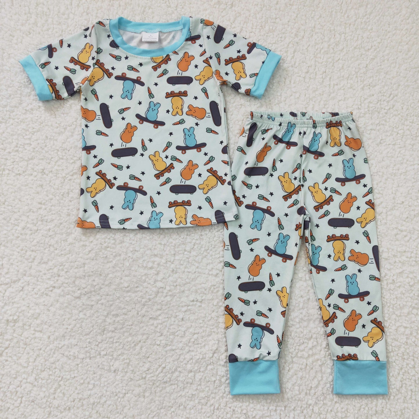 boy short sleeve Easter day pajama set,. BSPO0077