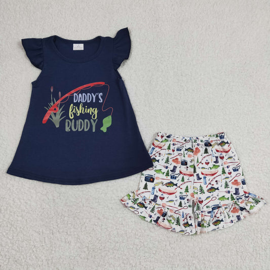 toddle girls kids  fishing summer short outfit