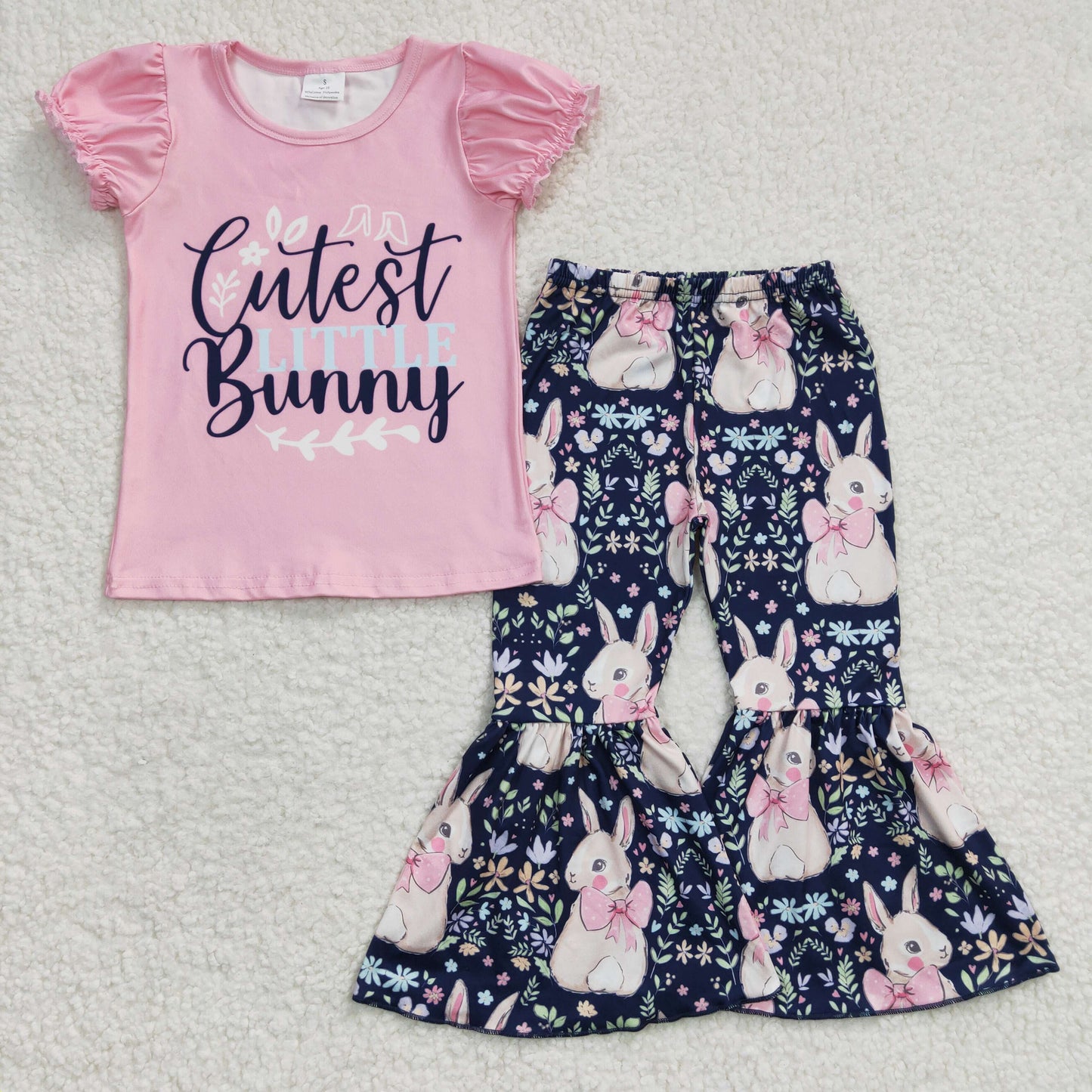 cutest little bunny Easter bell bottom pants 2pcs outfit GSPO0461