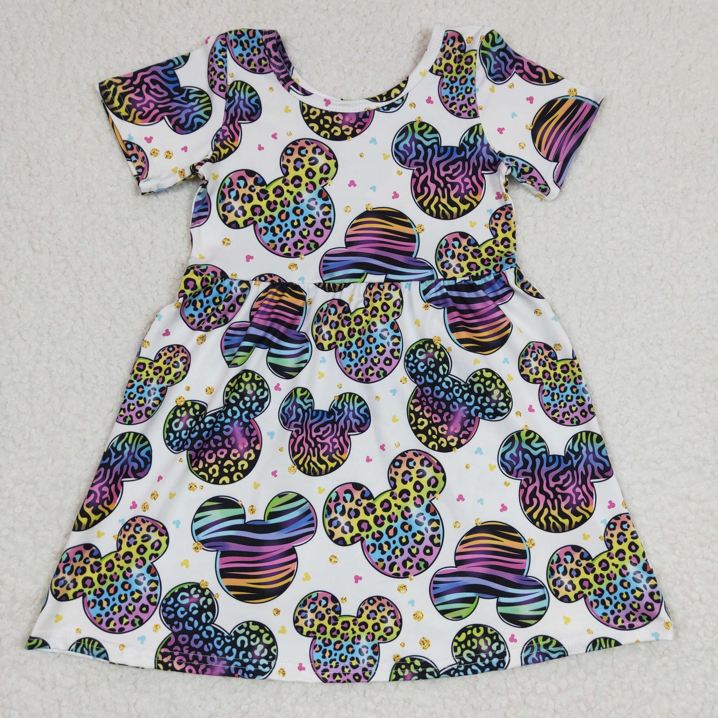 girls short sleeve cartoon summer dress, GSD0239