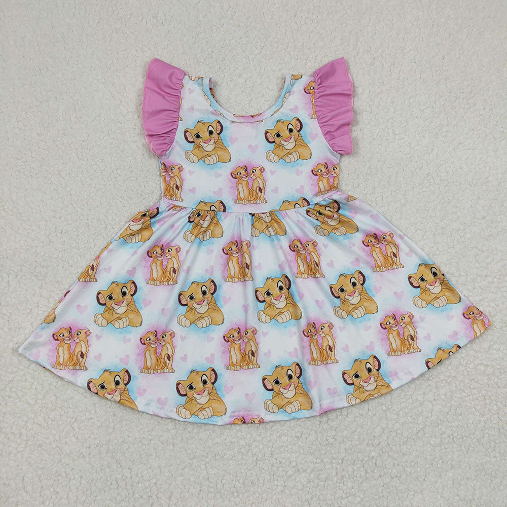 girls short sleeve cartoon dress, GSD0220